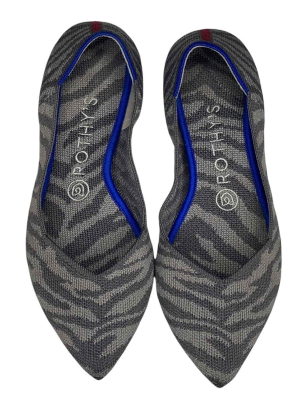 VHTF: Retired Rothy’s ➤ The Point Flats ➤ Grey Zebra Stripe Print ➤ 8M ➤ Sustain - Picture 8 of 16